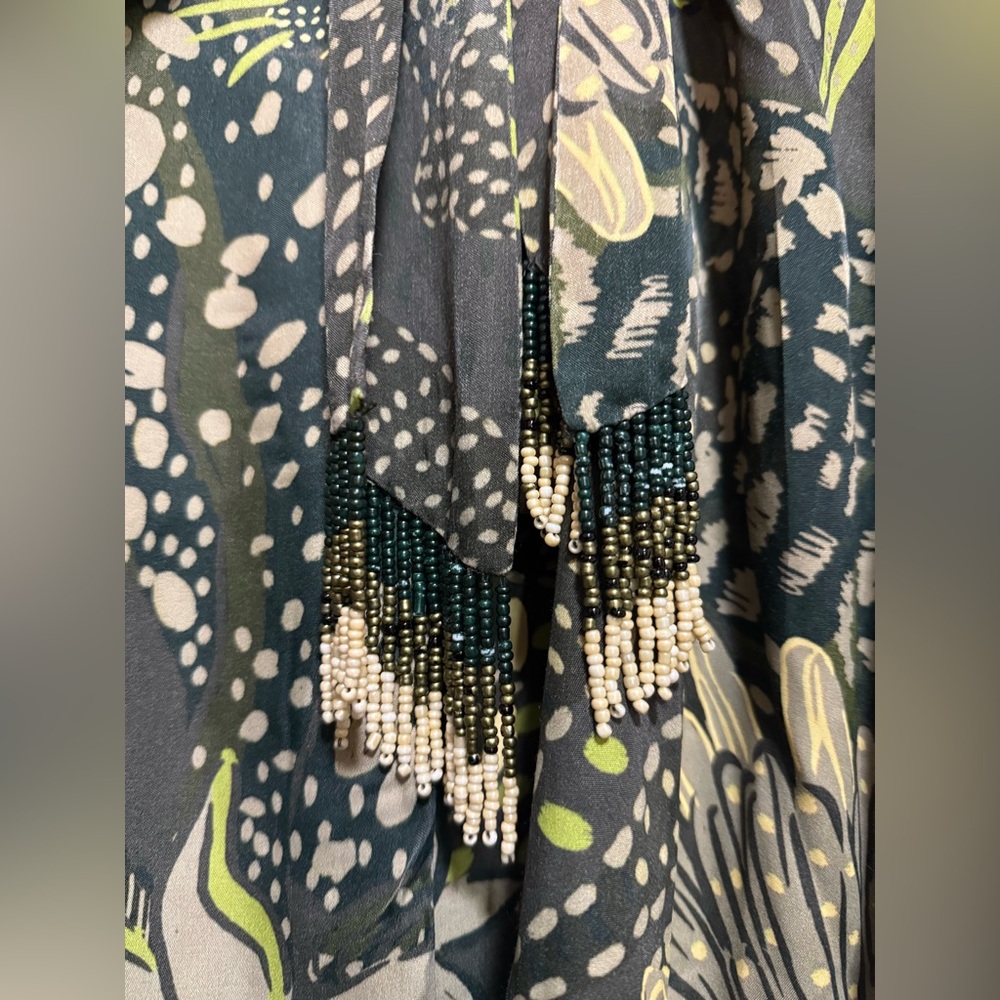 Farm Rio Green Cool Leopard Mini Wrap Dress - Picture 9 of 11